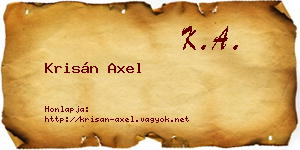 Krisán Axel névjegykártya